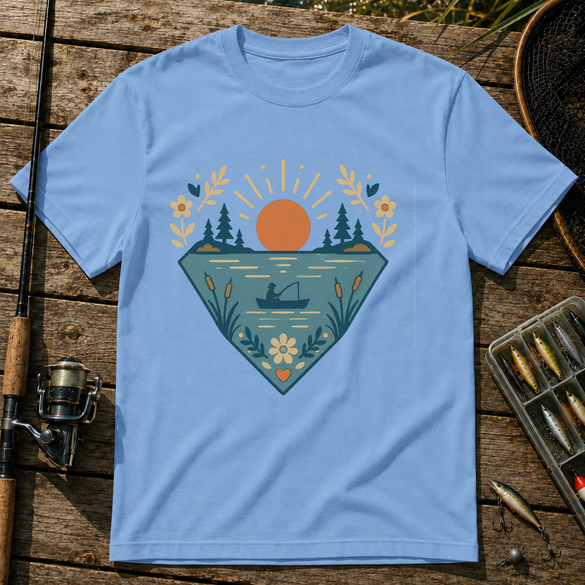 Flower Lake T-Shirt in Blue