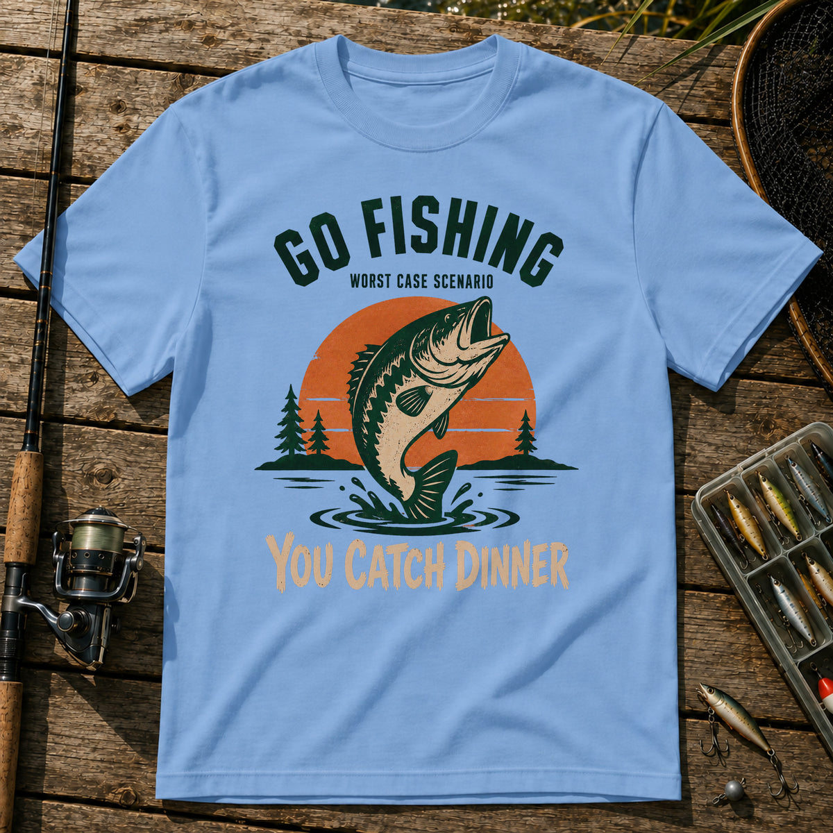 Go Fishing T-Shirt in Blue