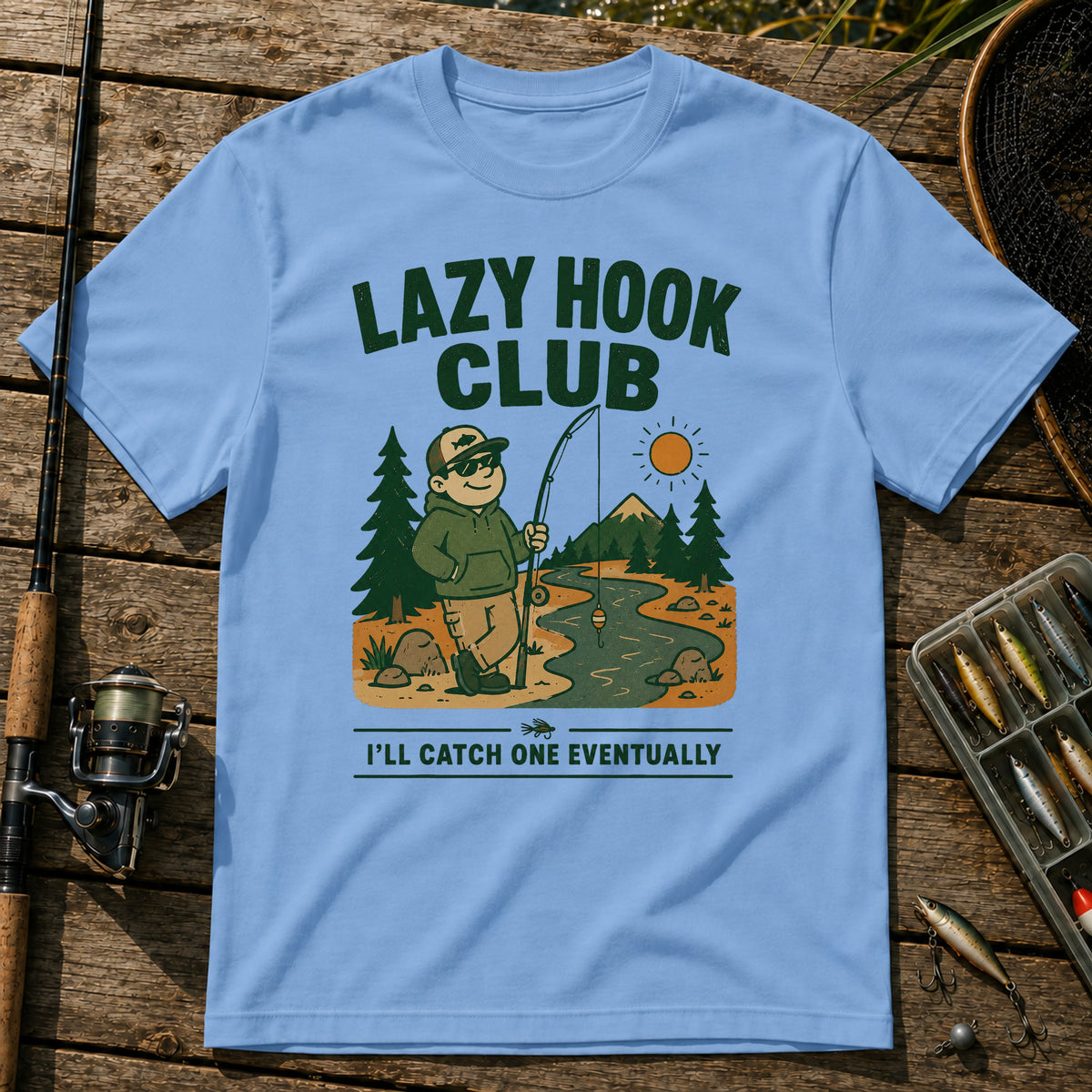 Fishing in Nature T-Shirt in Blue