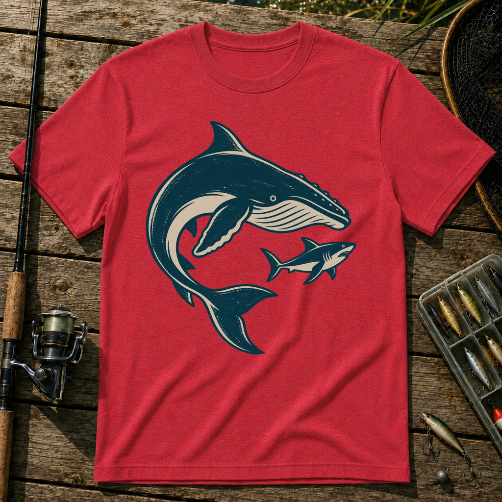 Whale And Shark T-Shirt in Red