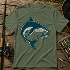 Whale And Shark T-Shirt in Military