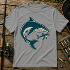 Whale And Shark T-Shirt in Grey