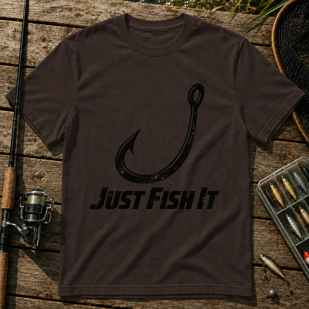 Just Fish It T-Shirt in Brown