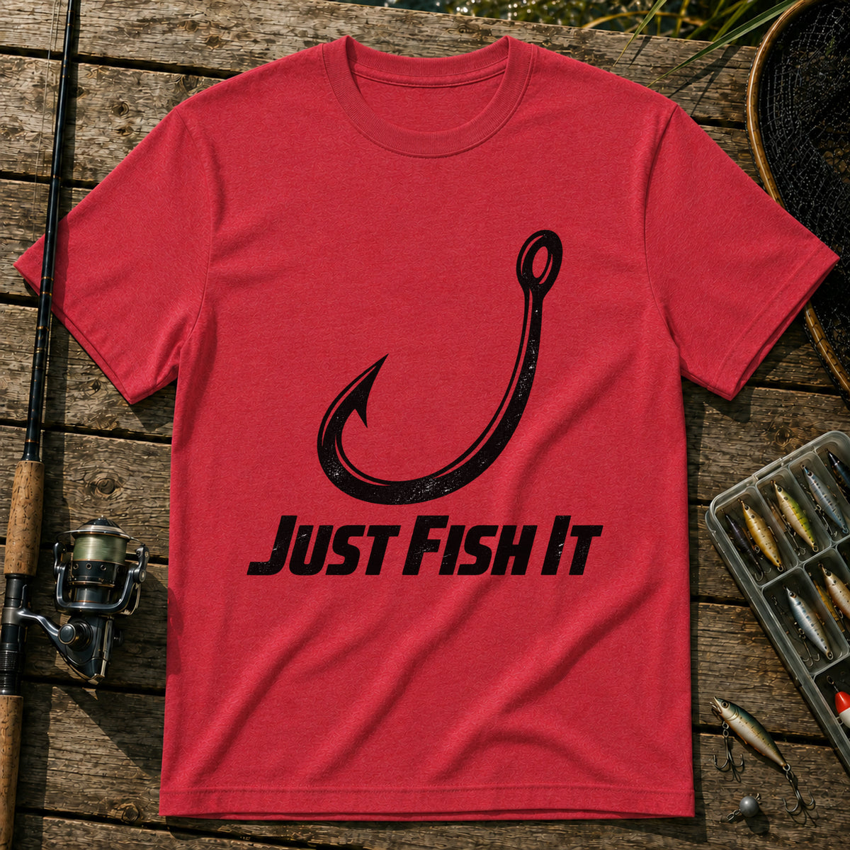 Just Fish It T-Shirt in Red