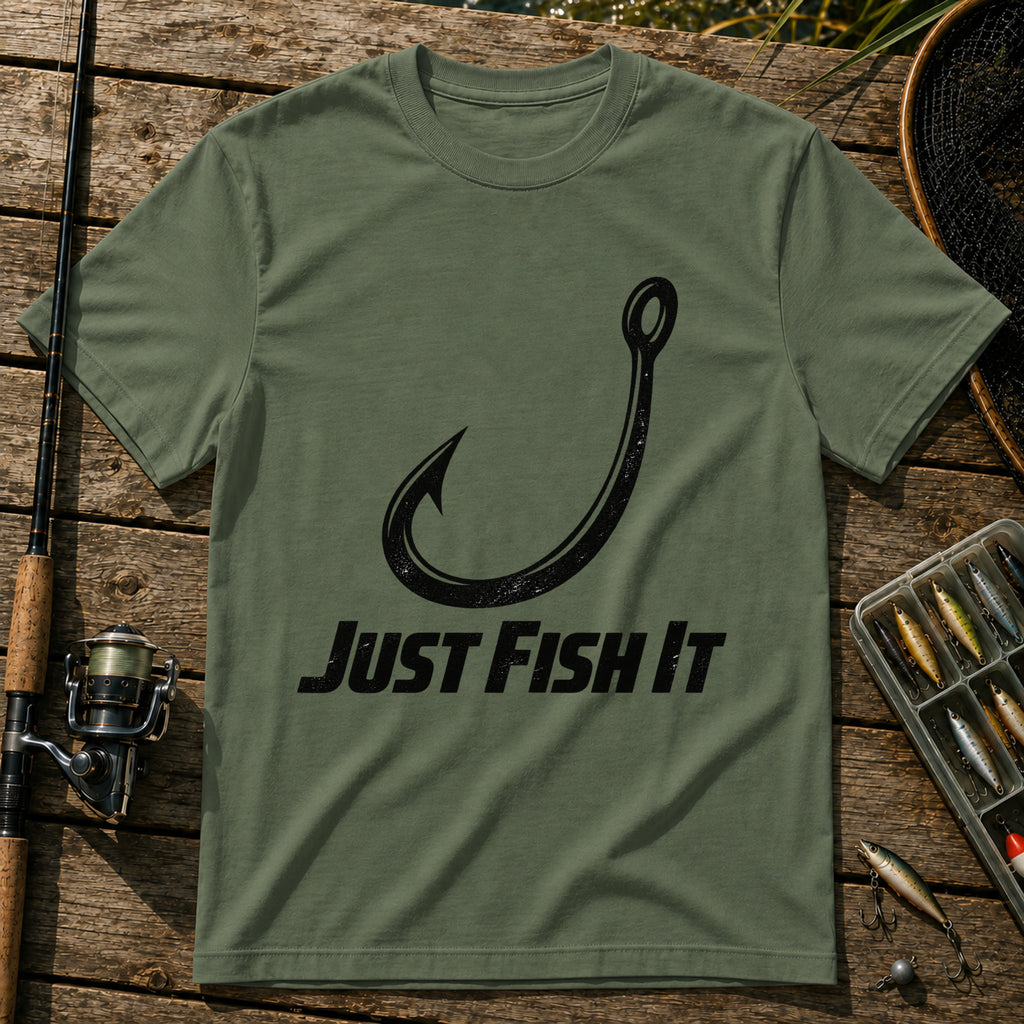 Just Fish It T-Shirt in Military