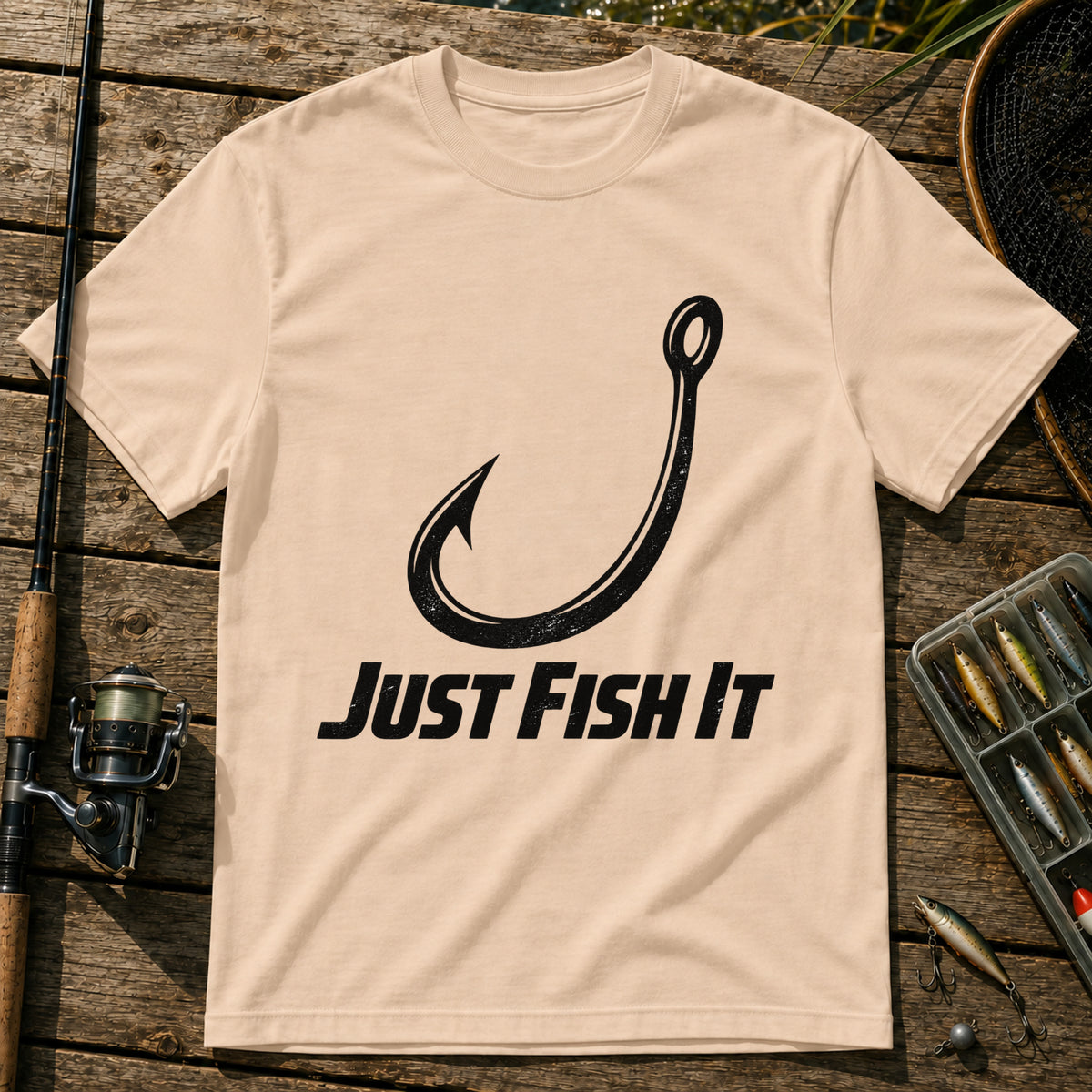 Just Fish It T-Shirt in Cream