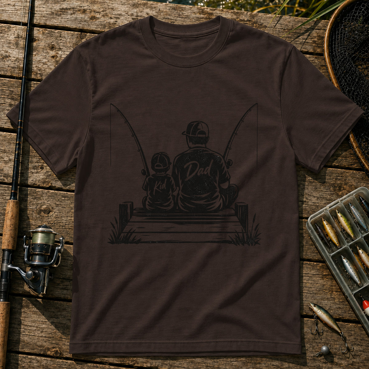 Dad and Kid T-Shirt in Brown