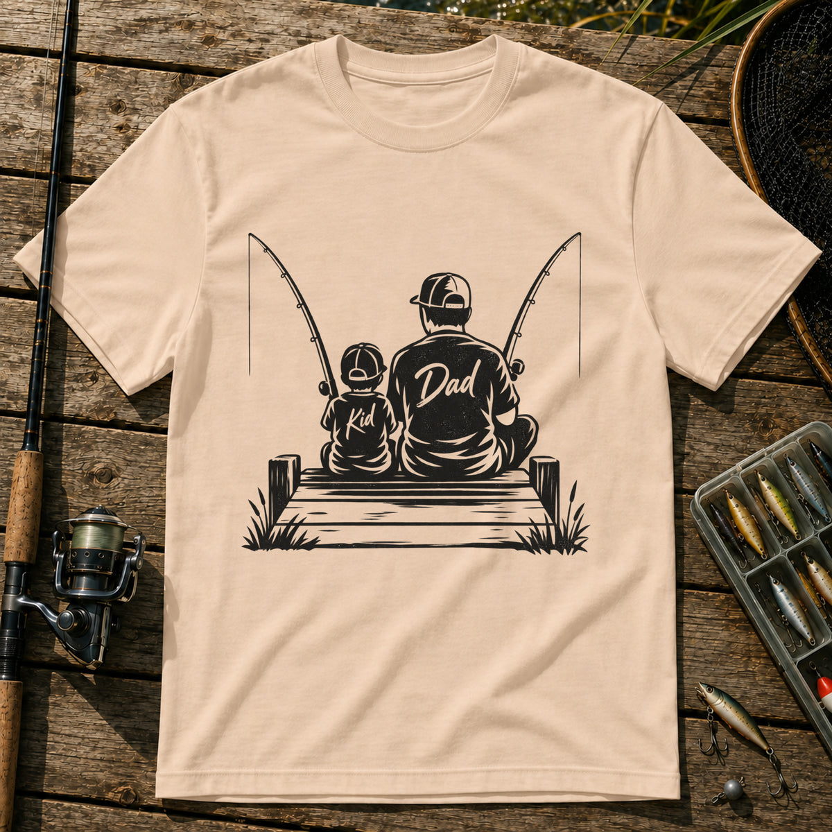 Dad and Kid T-Shirt in Cream