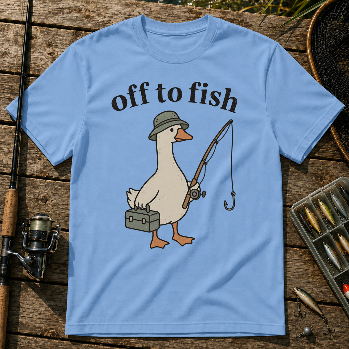 Off To Fish T-Shirt in Blue