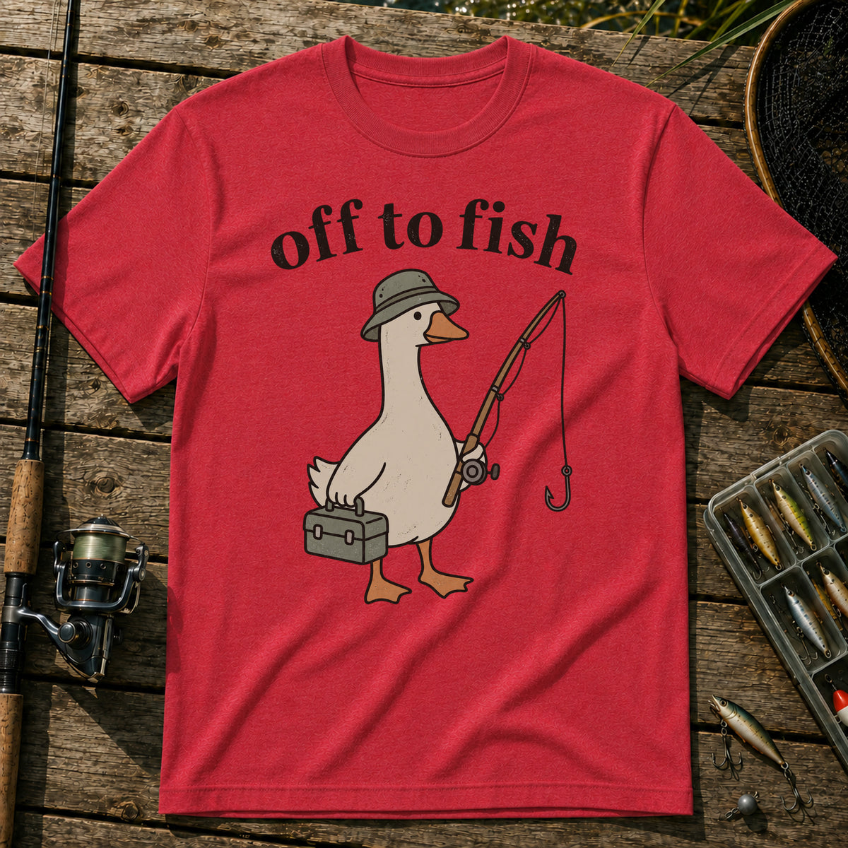 Off To Fish T-Shirt in Red