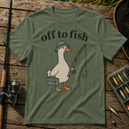 Off To Fish T-Shirt in Military