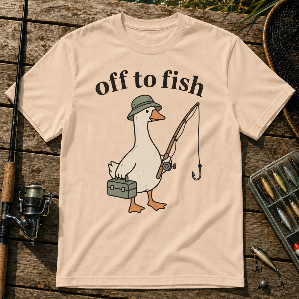 Off To Fish T-Shirt in Cream