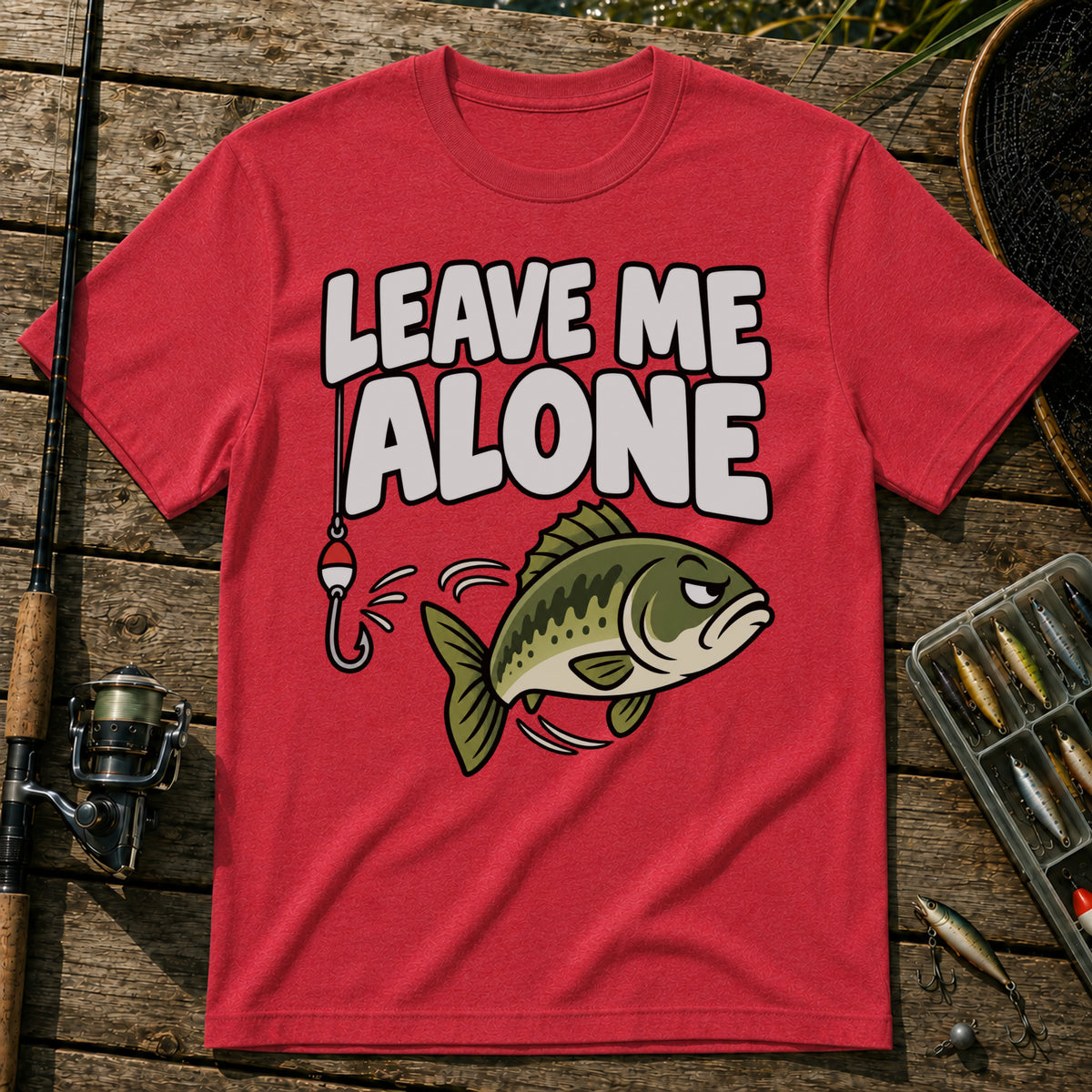 Fish Leave Alone T-Shirt in Red