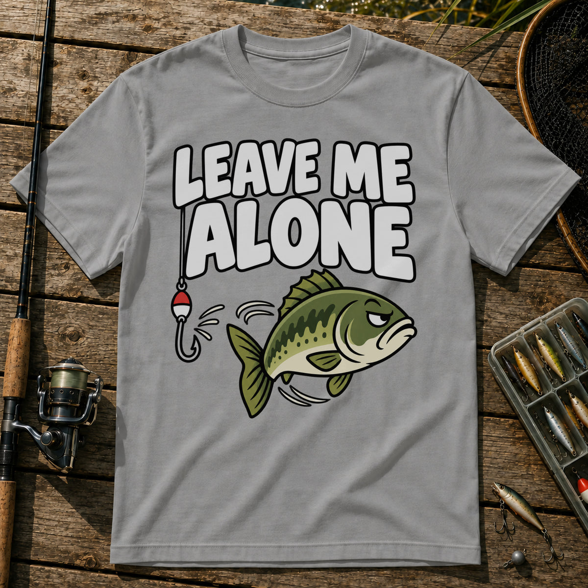 Fish Leave Alone T-Shirt in Grey