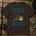 ADEQUATE FISHERMAN. EXCELLENT SNACK PACKER T-Shirt in Brown