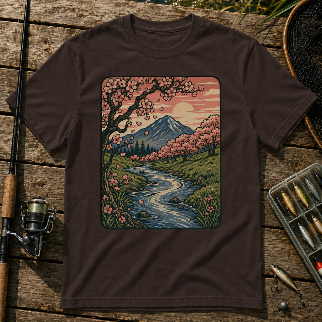 Cherry Blossom Setting T-Shirt in Brown
