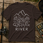 River Fishing T-Shirt in Brown