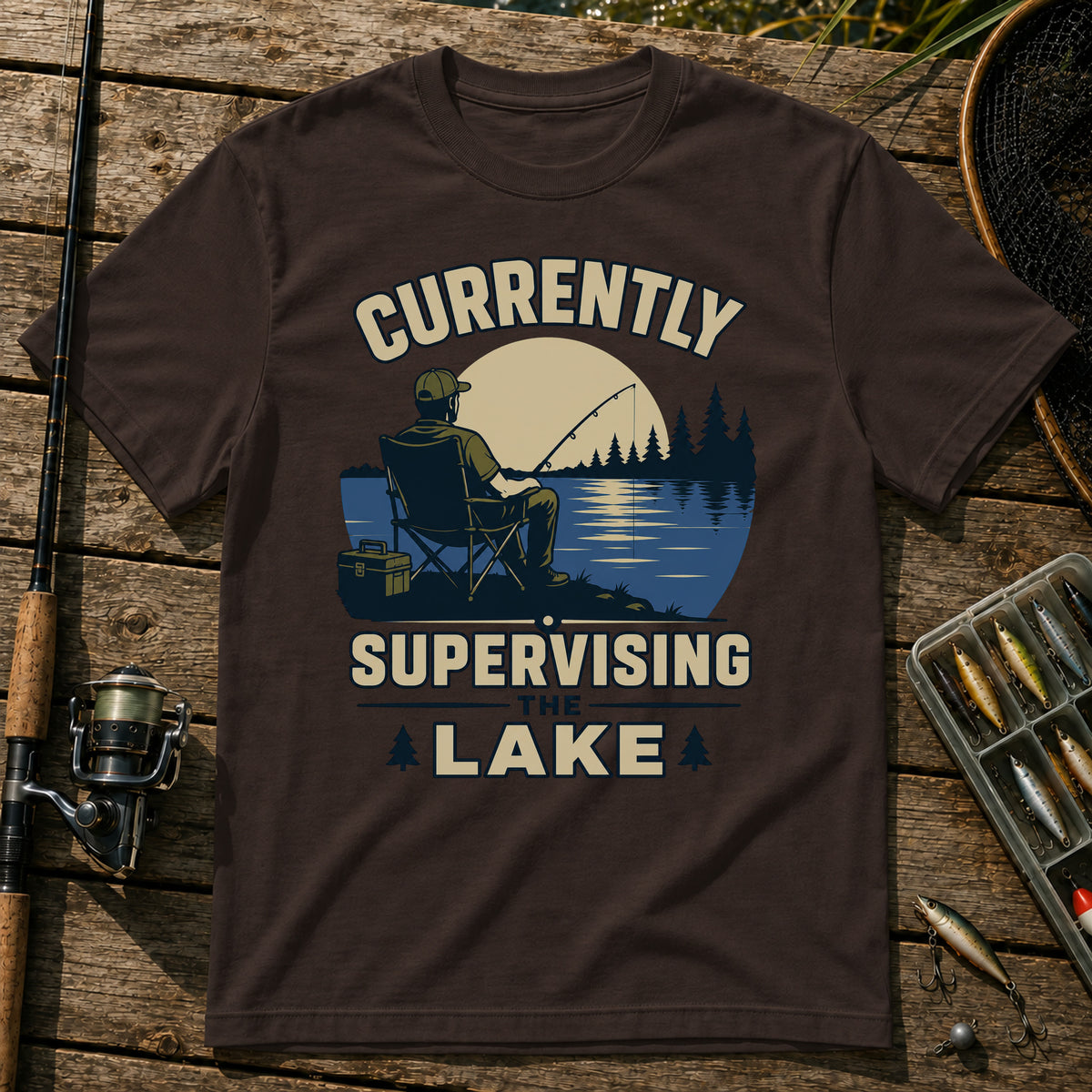 Supervising Lake T-Shirt in Brown