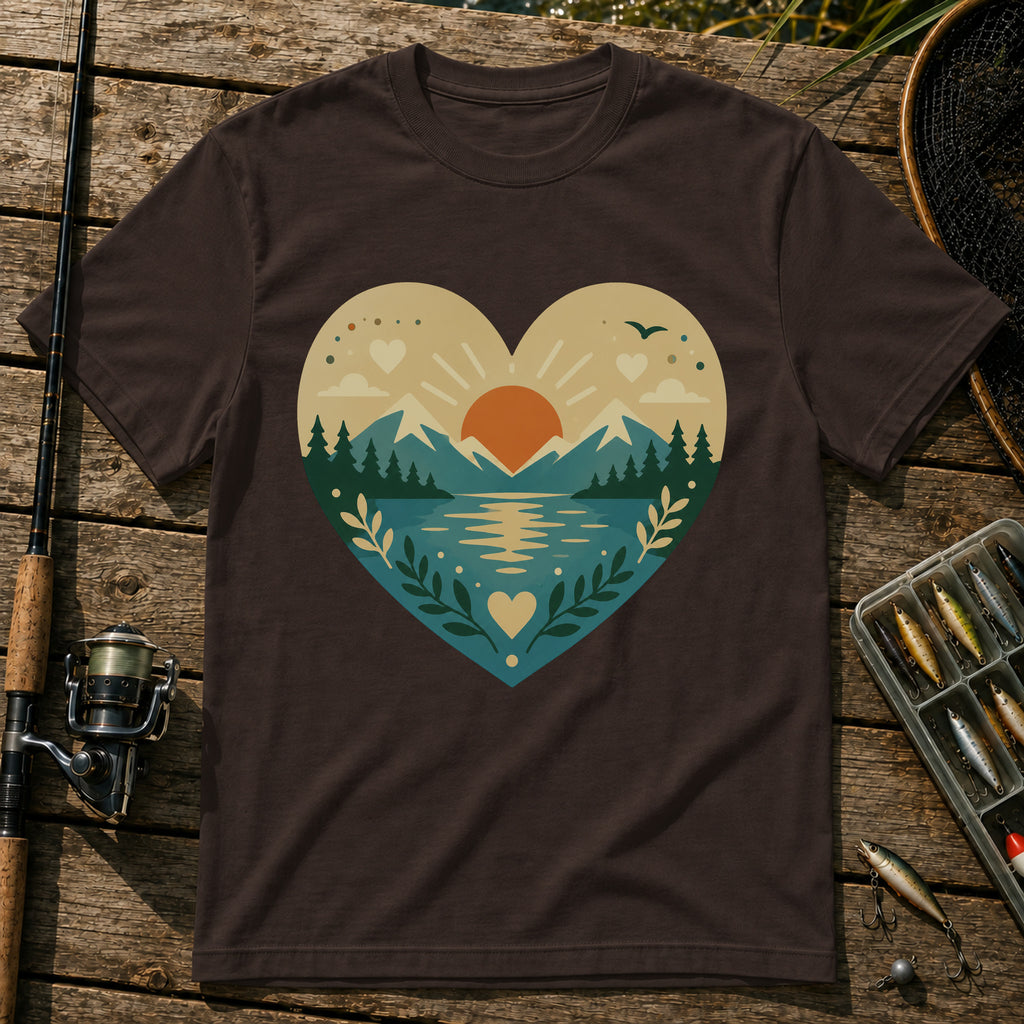 Lake Heart T-Shirt in Brown