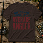 WORLD'S MOST CONSISTENTLY AVERAGE ANGLER Typography T-Shirt in Brown