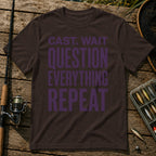 CAST. WAIT. QUESTION EVERYTHING. REPEAT Typography T-Shirt in Brown