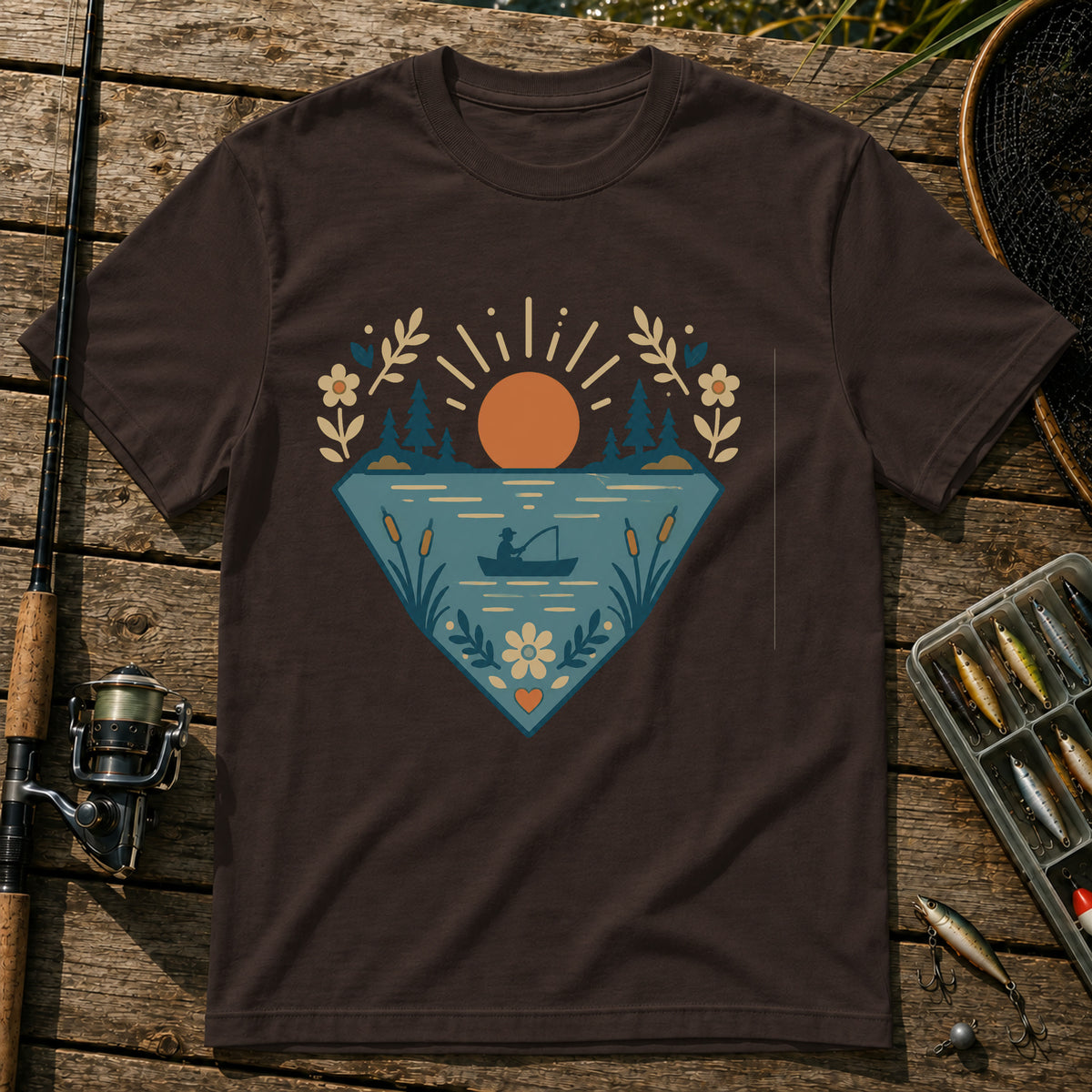 Flower Lake T-Shirt in Brown