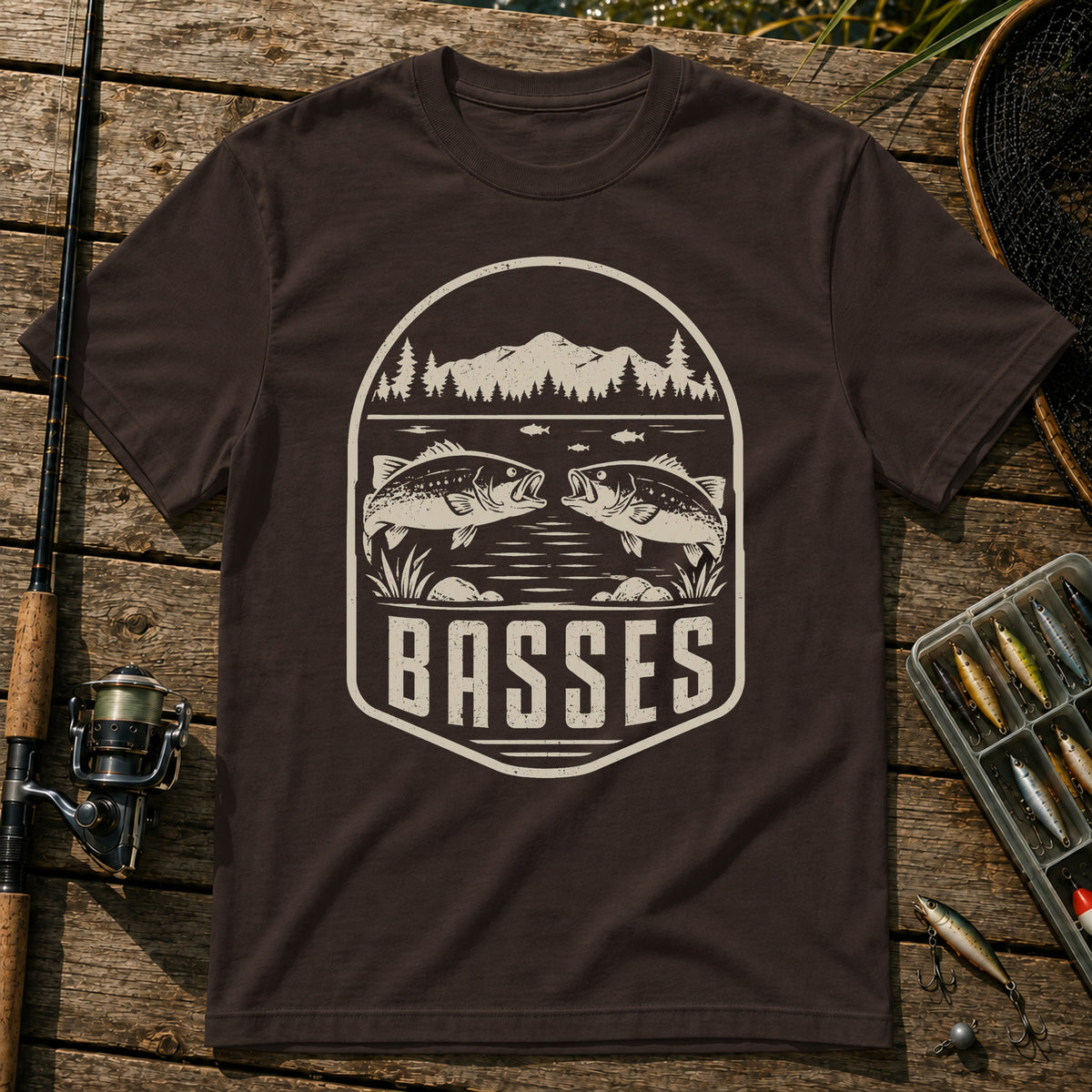 Basses T-Shirt in Brown