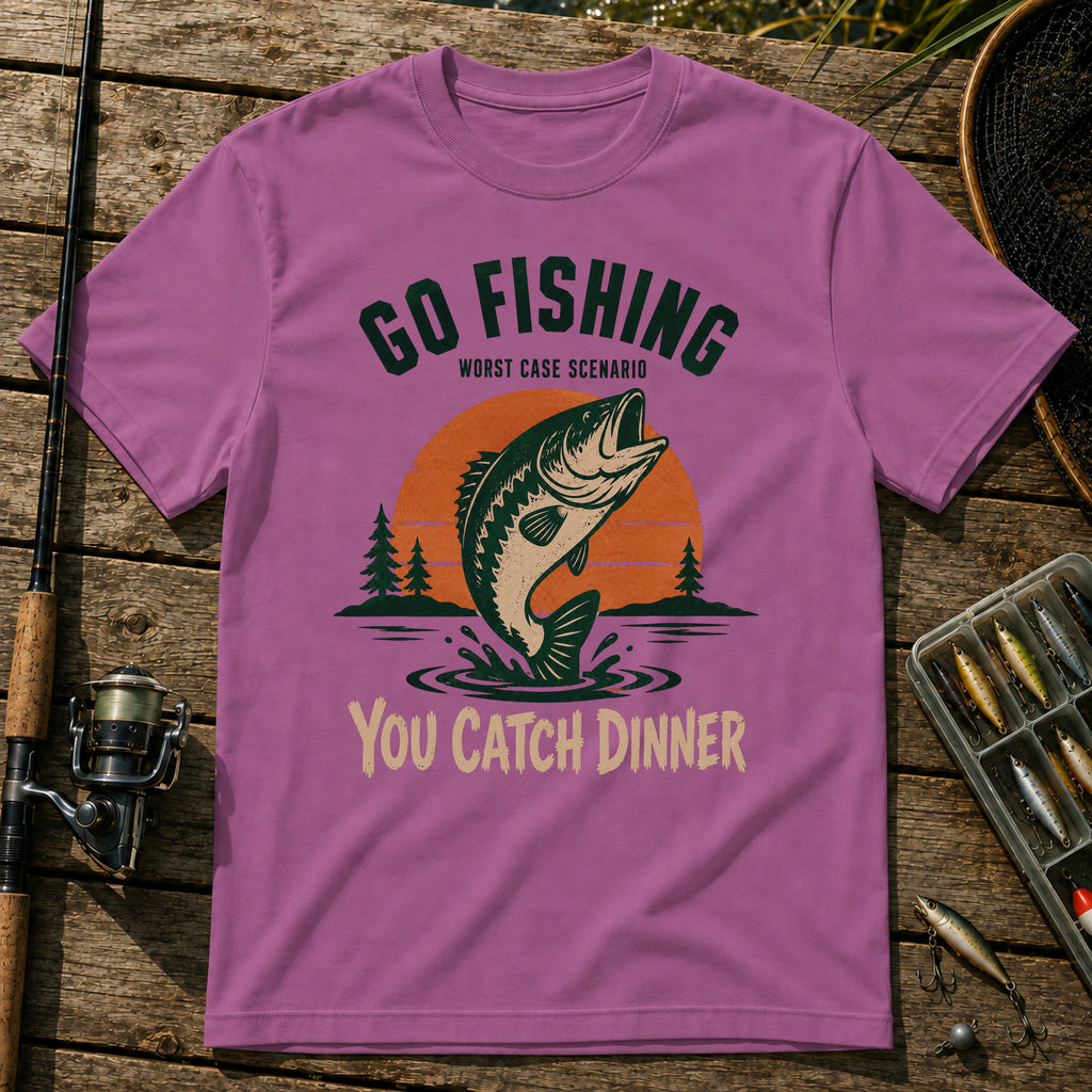 Go Fishing T-Shirt in Berry