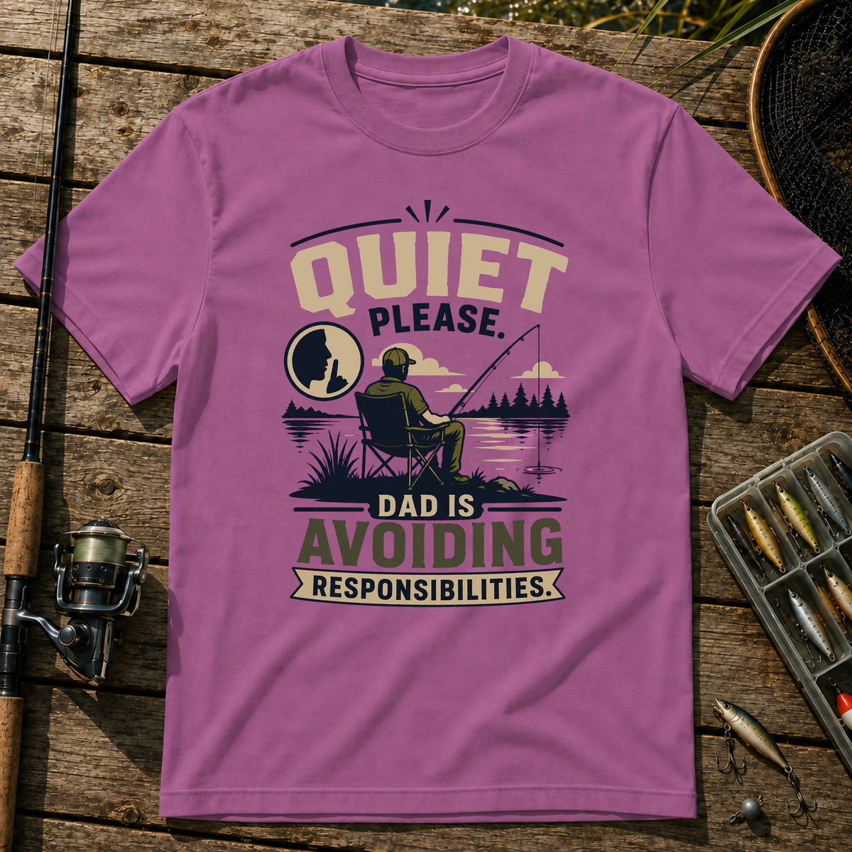 Quiet Please T-Shirt in Berry
