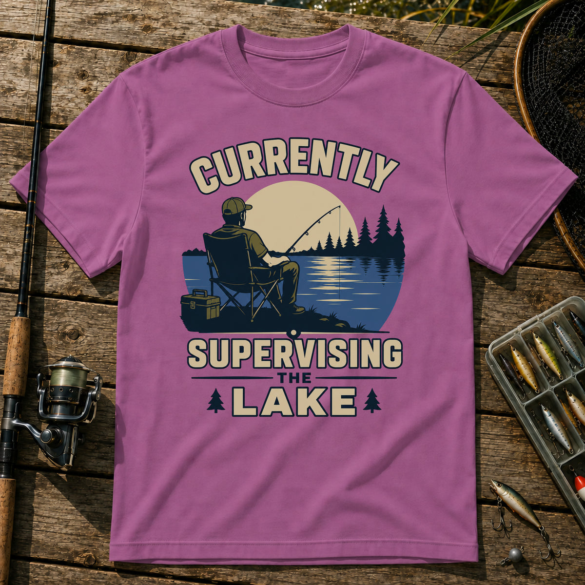 Supervising Lake T-Shirt in Berry