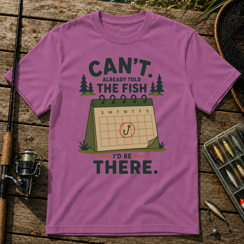 Fish Calendar T-Shirt in Berry