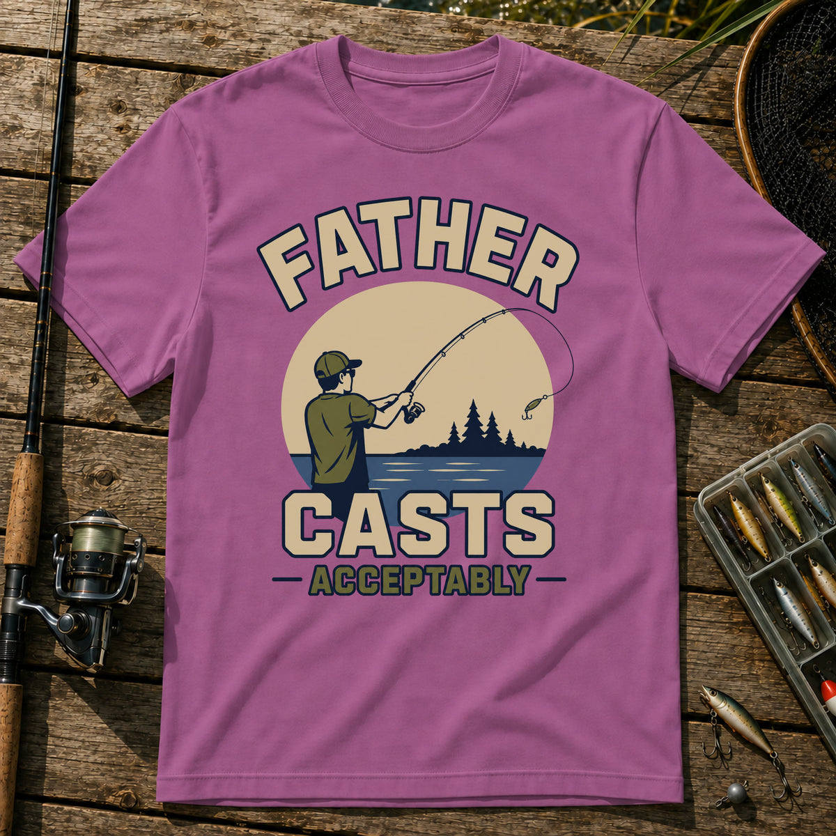 Faster Casts T-Shirt in Berry
