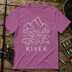 River Fishing T-Shirt in Berry