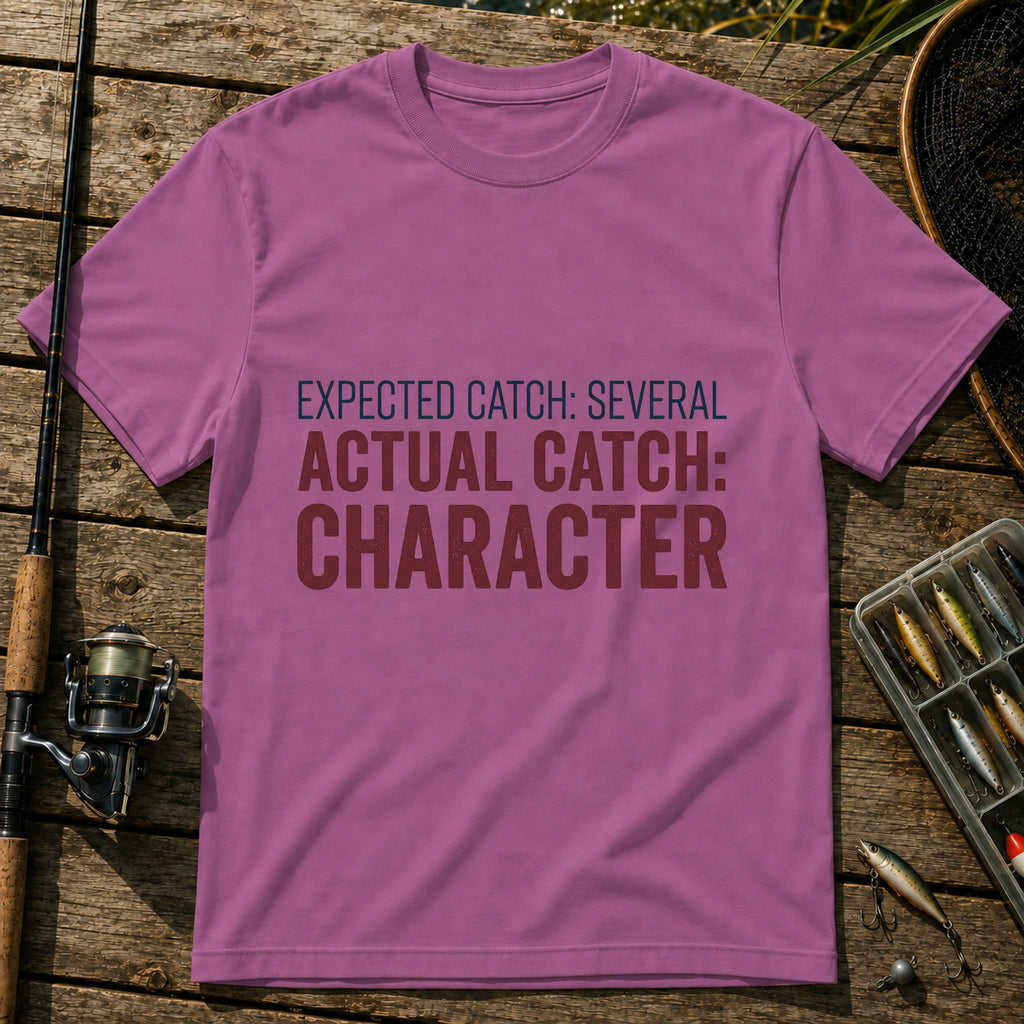 EXPECTED CATCH: SEVERAL. ACTUAL CATCH: CHARACTER Typography T-Shirt in Berry