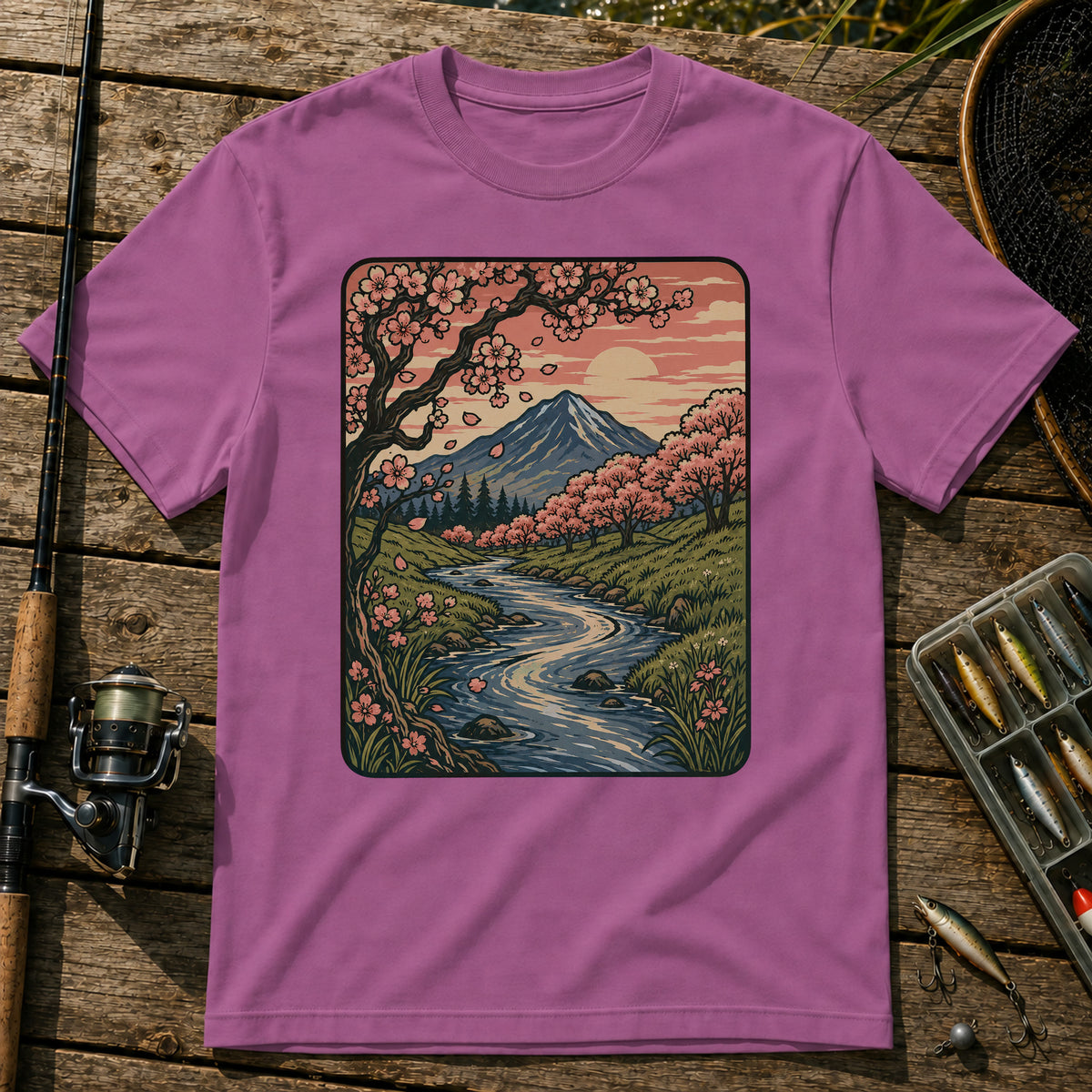 Cherry Blossom Setting T-Shirt in Berry