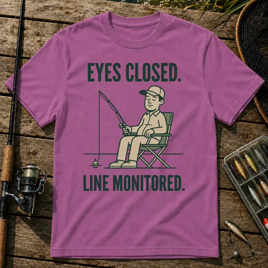 EYES CLOSED. LINE MONITORED. T-Shirt in Berry