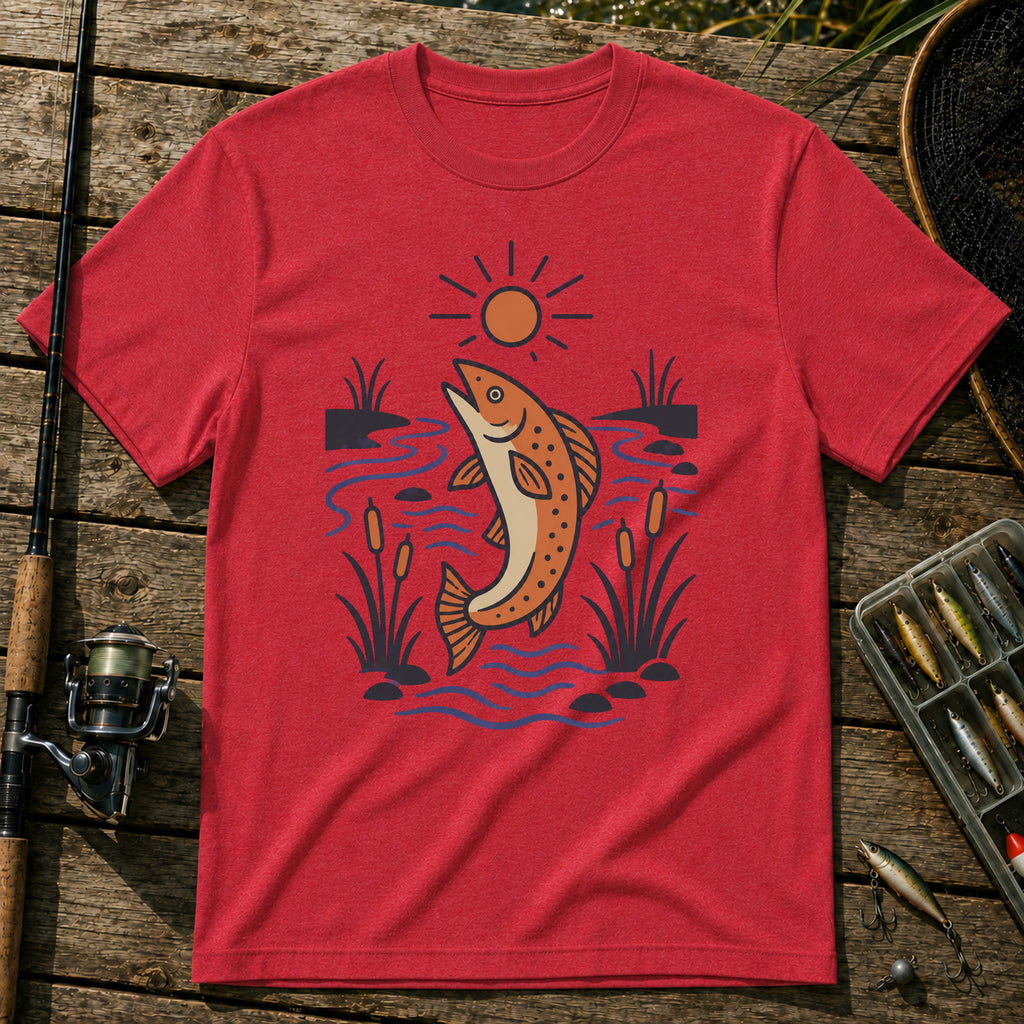 Fish Jump T-Shirt in Red