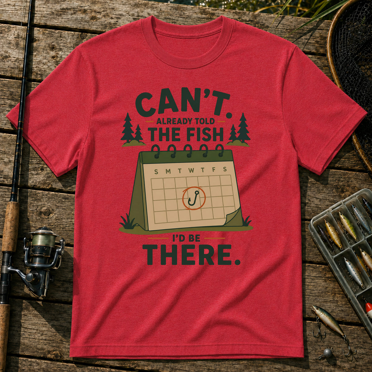 Fish Calendar T-Shirt in Red