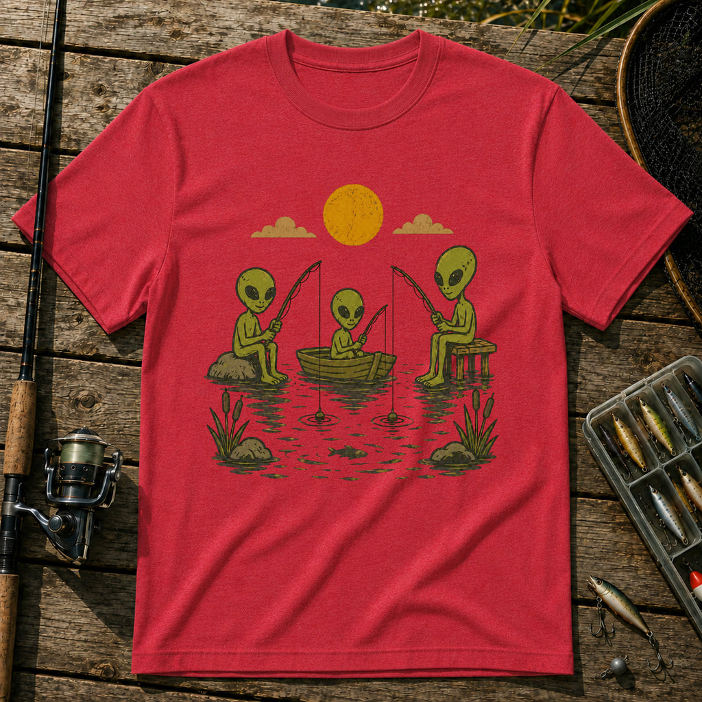Alien Fishing T-Shirt in Red