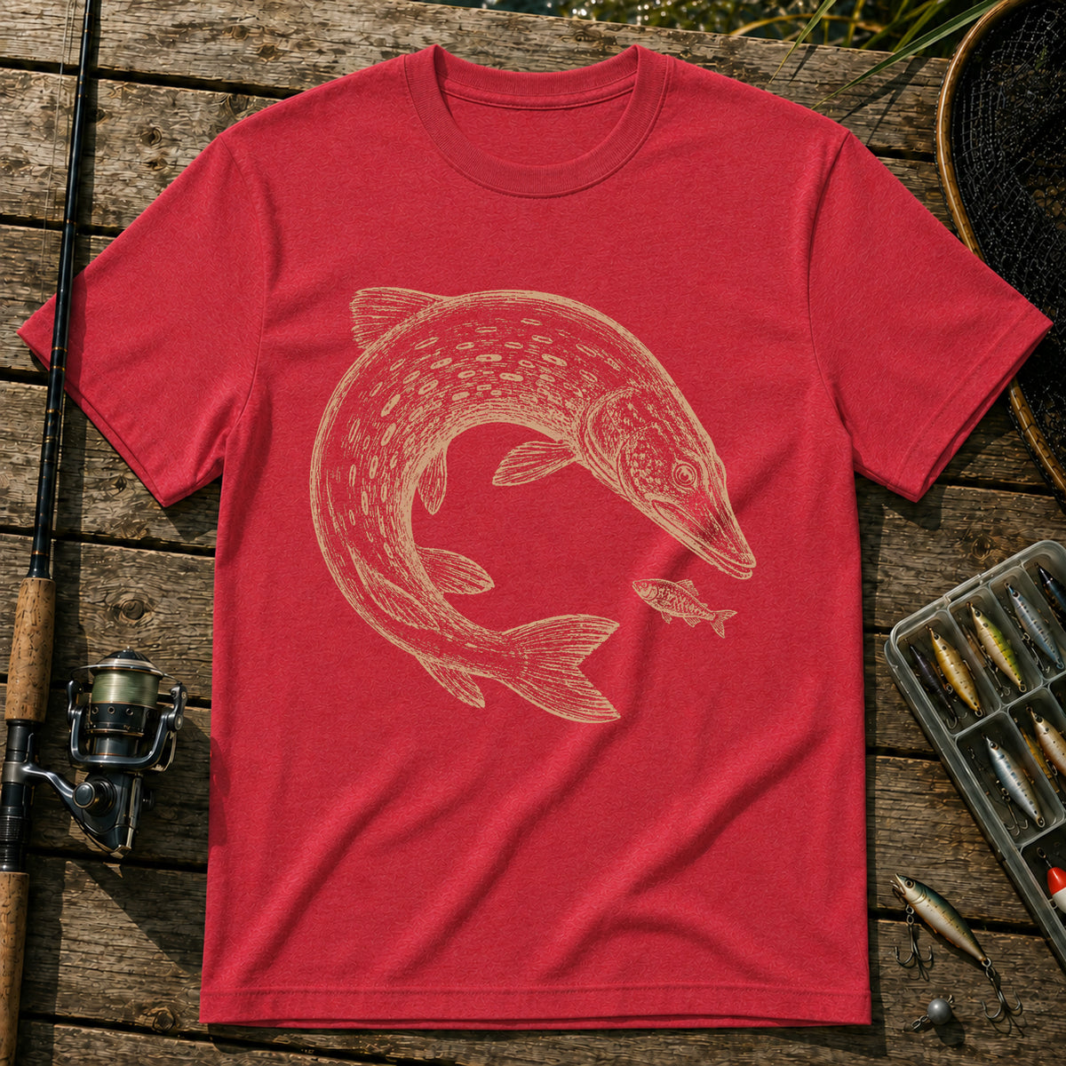 Fish Sizes T-Shirt in Red