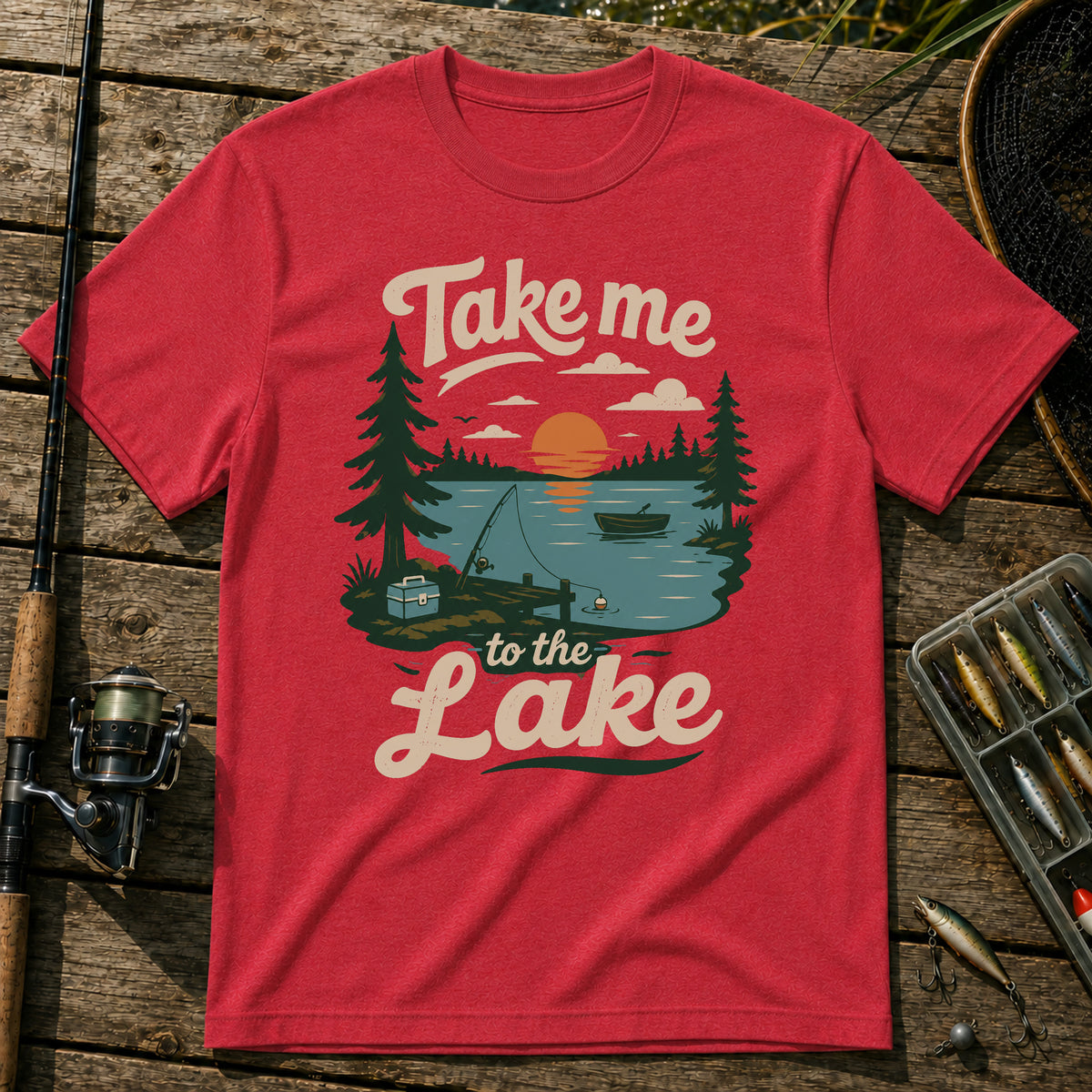 Take Me To The Lake T-Shirt in Red
