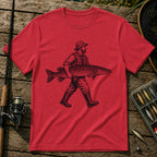 Man With Fish T-Shirt in Red