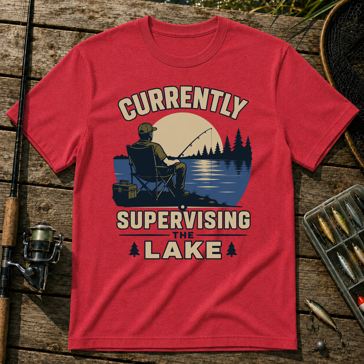 Supervising Lake T-Shirt in Red