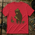 Bear Getting Fish T-Shirt in Red