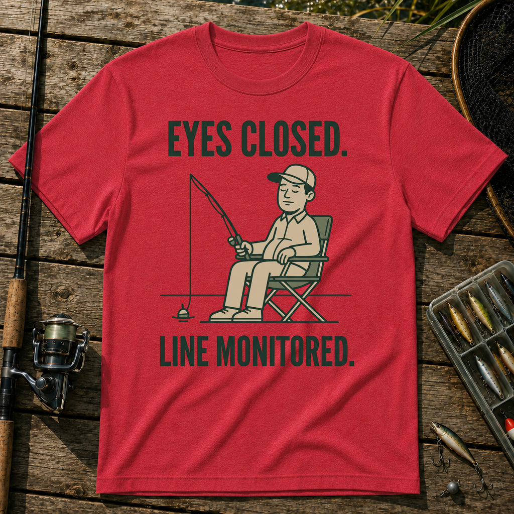 EYES CLOSED. LINE MONITORED. T-Shirt in Red