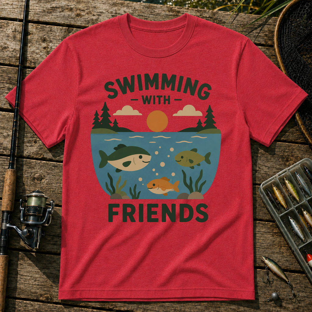Swimming With Friends T-Shirt in Red