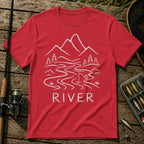 River Fishing T-Shirt in Red