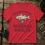 WORLD'S MOST CONSISTENTLY AVERAGE ANGLER T-Shirt in Red