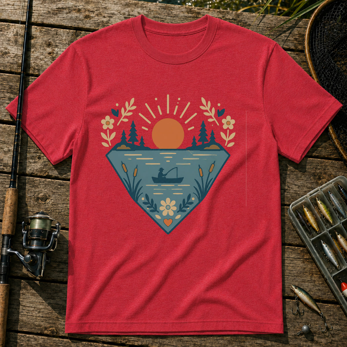 Flower Lake T-Shirt in Red