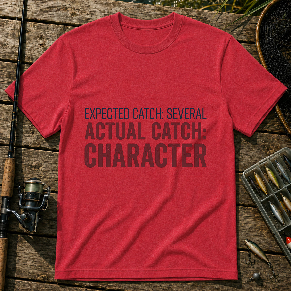 EXPECTED CATCH: SEVERAL. ACTUAL CATCH: CHARACTER Typography T-Shirt in Red